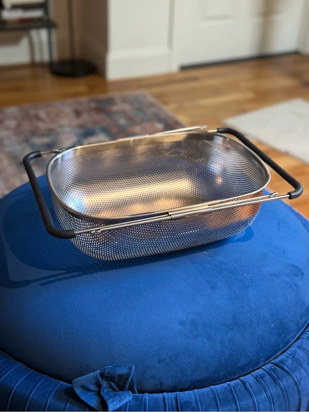 Crate & Barrel Mesh Over-Sink Mesh Colander UNUSED